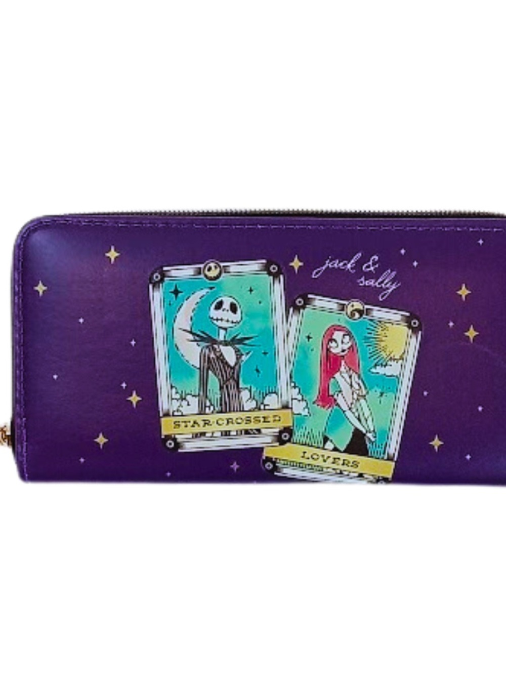 Source Unknown Purple 'Jack & Sally' Tarot Zip Wallet